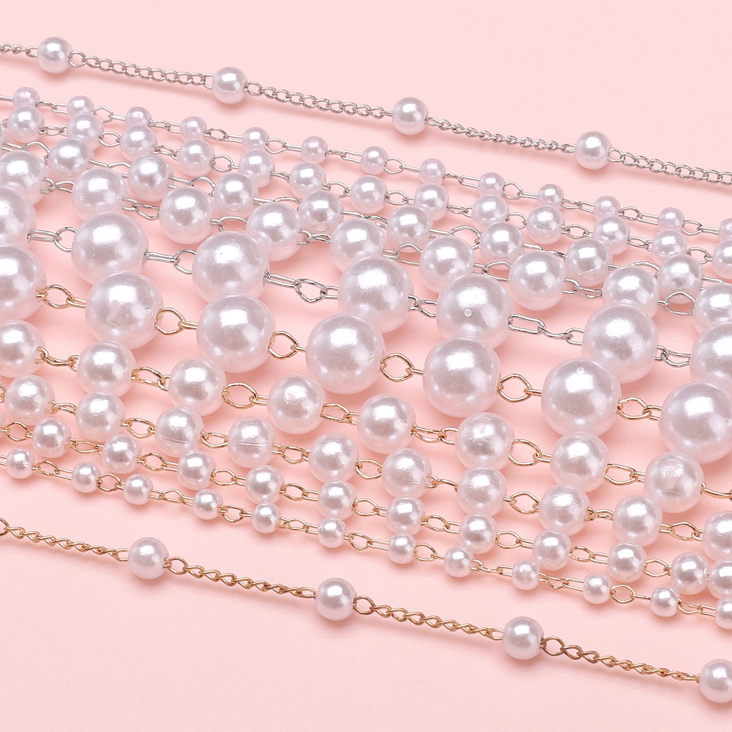 50cm ABS Pearl Copper Chain Jewlery Making Supplies