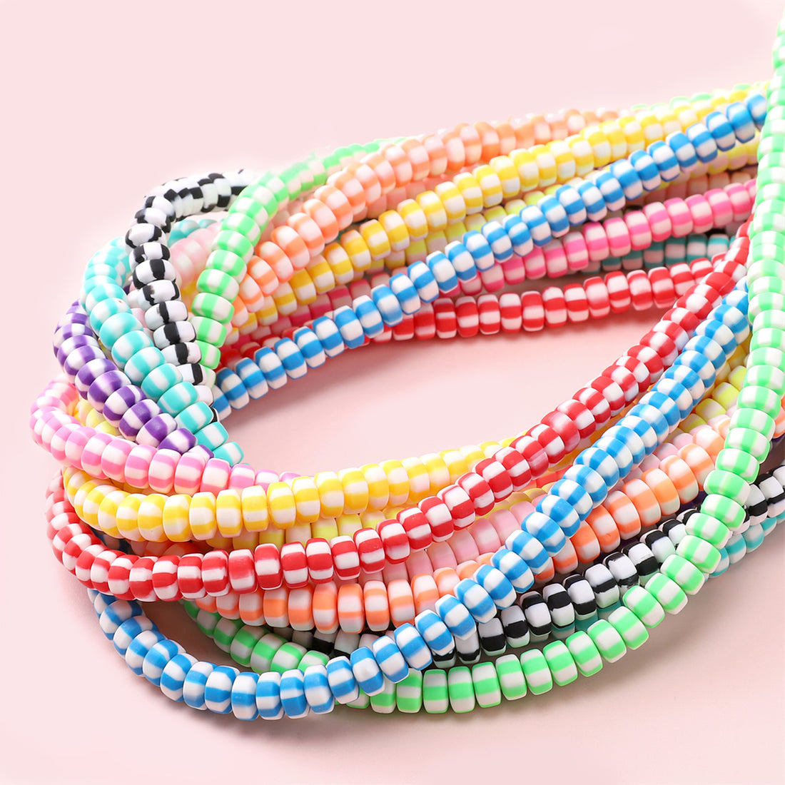 Polymer Clay Flat Rondelle Beads DIY Jewelry Kit