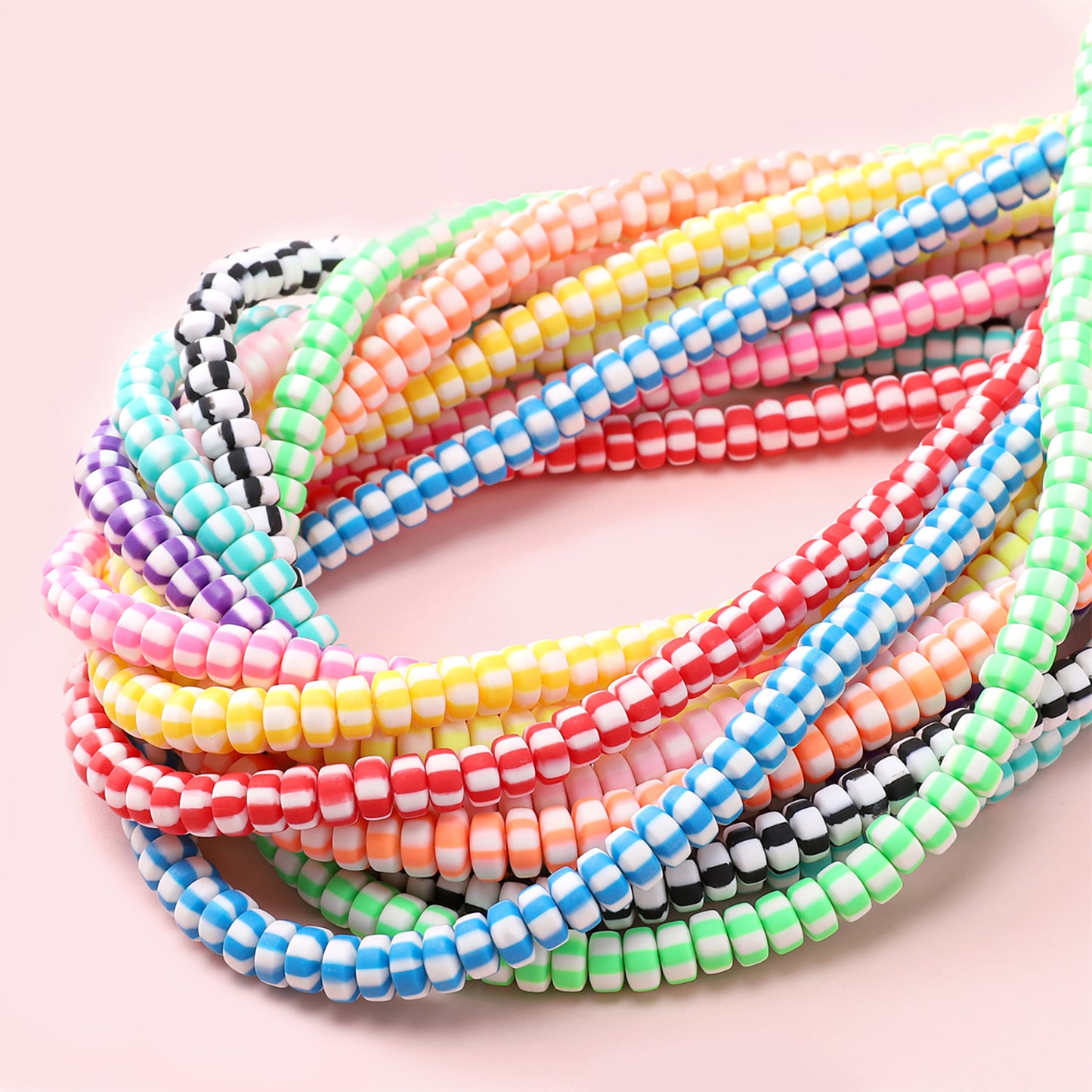 Polymer Clay Flat Rondelle Beads DIY Jewelry Kit