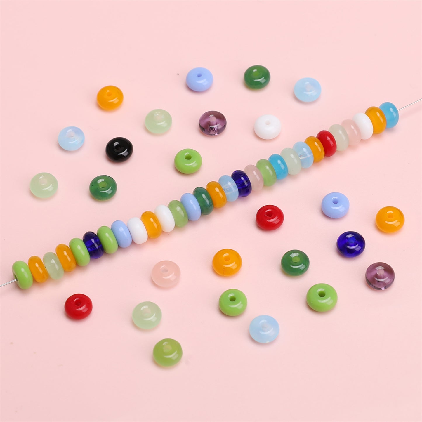 6x3mm Wheel Beads Glass Pony Beads Bracelet Making Supplie