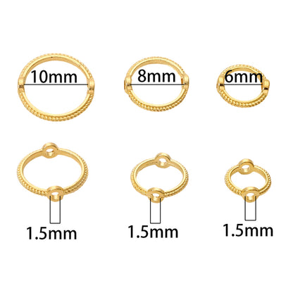 Alloy Color-Retaining Double-Hole Round Bead Bag Bead Ring DIY