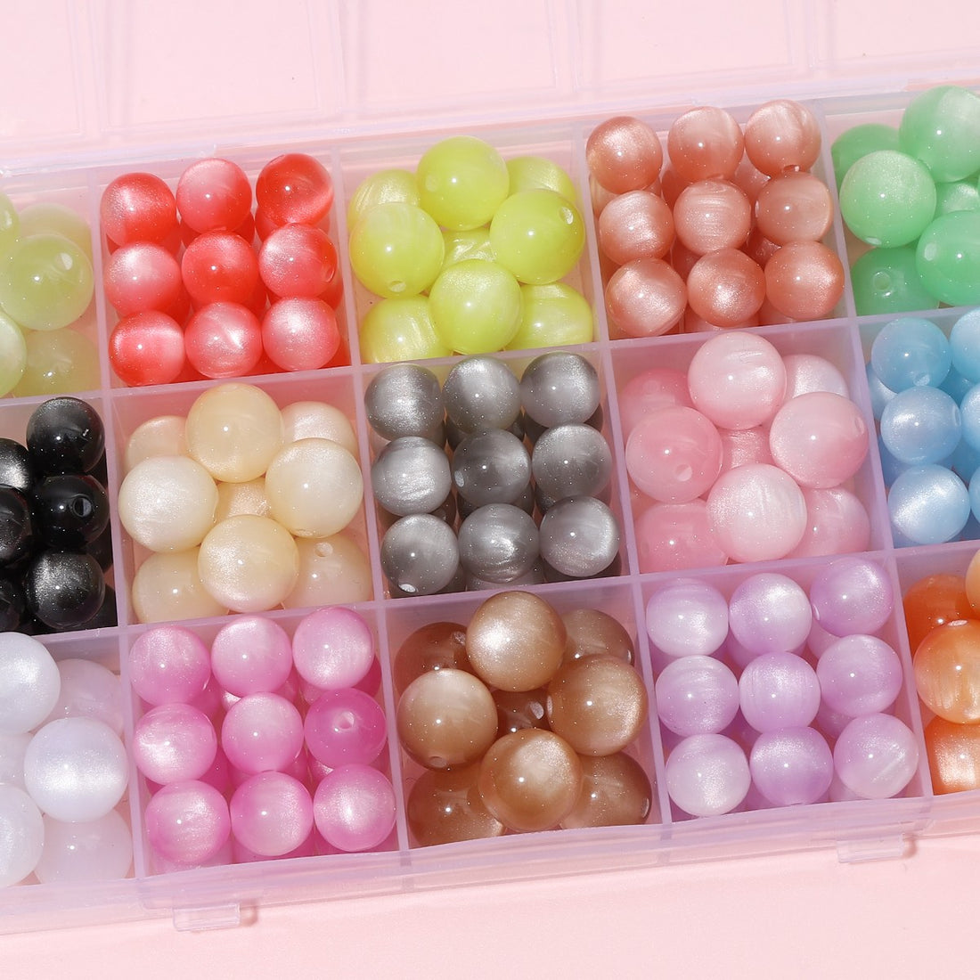 10 Colorful Resin Imitation Cat's Eye Round Beads Jewelry Supplies
