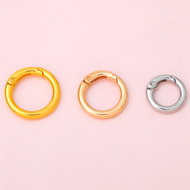 Alloy Spring Ring Clasps Keychain (Gold-Plated Multi-Size)