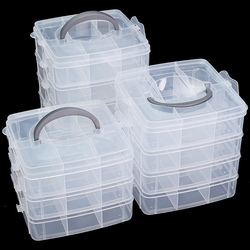 Transparent Plastic Compartment Storage Box