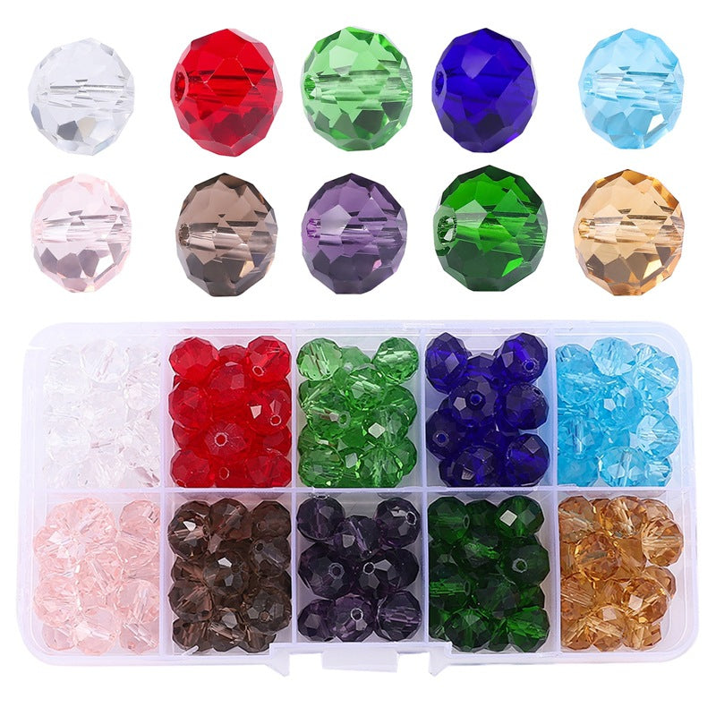 4-10mm glass wheel beads crystal flat beads set