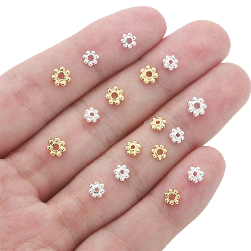 14K Gold-Plated Snowflake Spacer Beads
