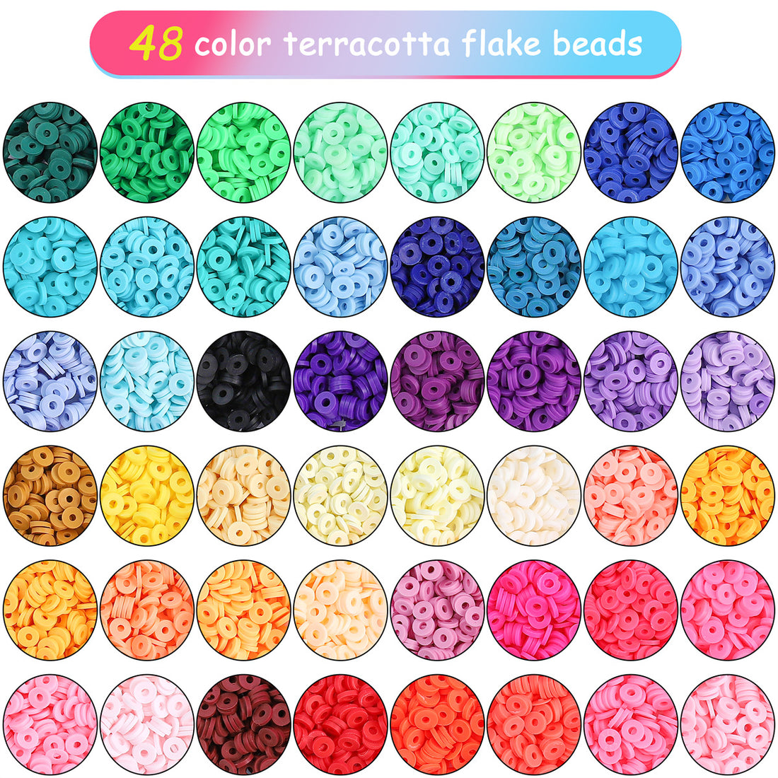 6mm Colored Beading Clay Bead Kit - 24 Grids