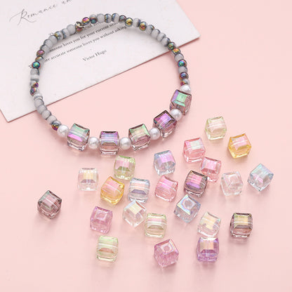 8mm beads Acrylic 3D Colorful Cube Beads