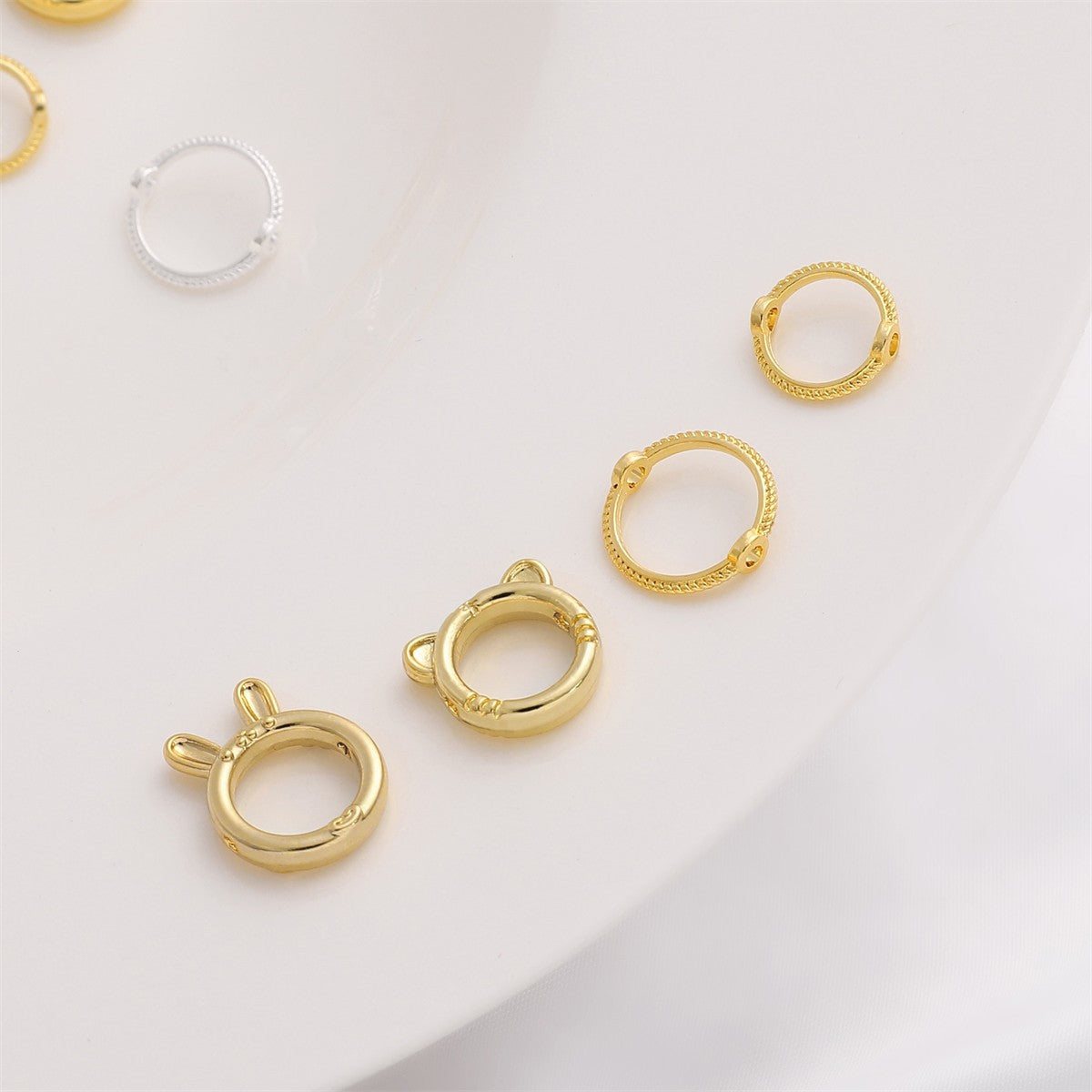 18K Copper Color-Preserving Double Ring Bead