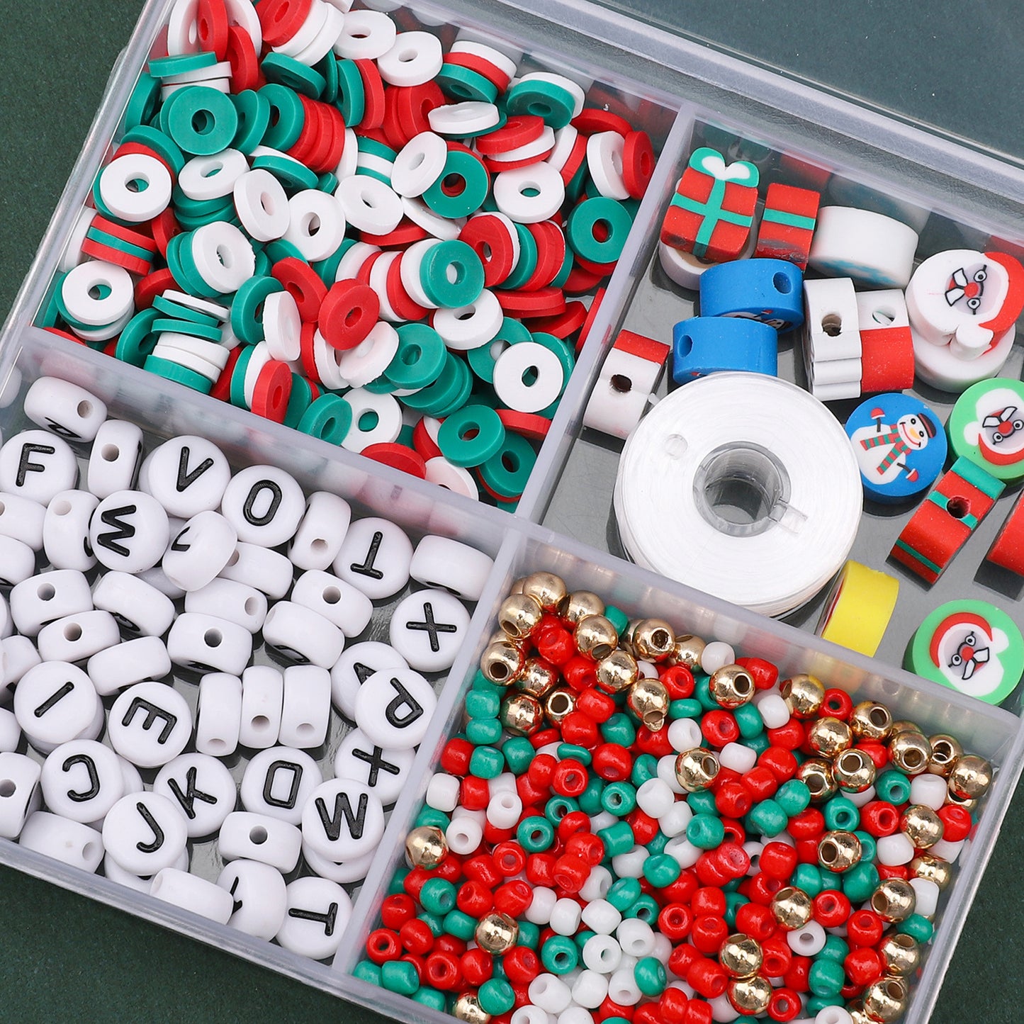 Christmas Alphabet Polymer Clay Bead Kit – DIY Jewelry Making Set for Bracelets, Necklaces & Holiday Crafts