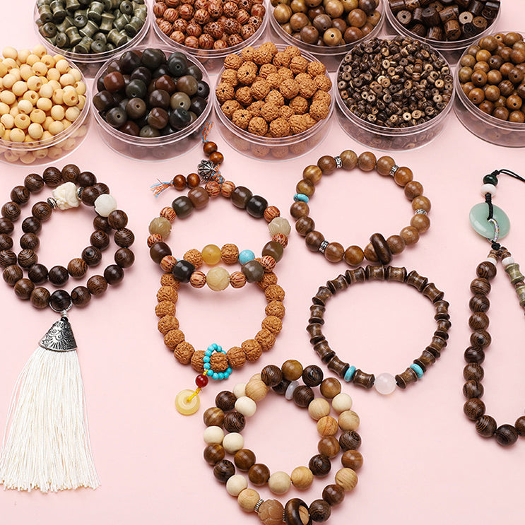 Retro Wooden Milky Bamboo Wooden Beads Bead Making Kit