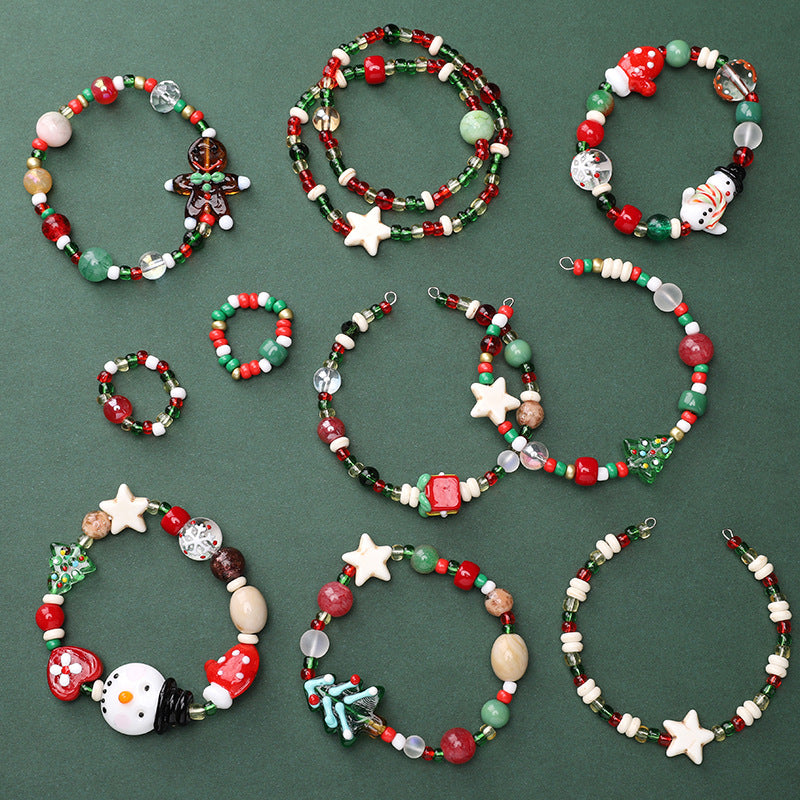Christmas Snowman & Tree Bead Kit – DIY Jewelry Making Set for Bracelets, Necklaces & Holiday Crafts
