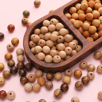 30 Wooden Rround Beads Bracelet Bead Supplies