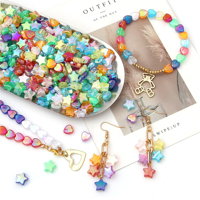 Acrylic Colored Five-Pointed Star Heart Bead Beading Kits