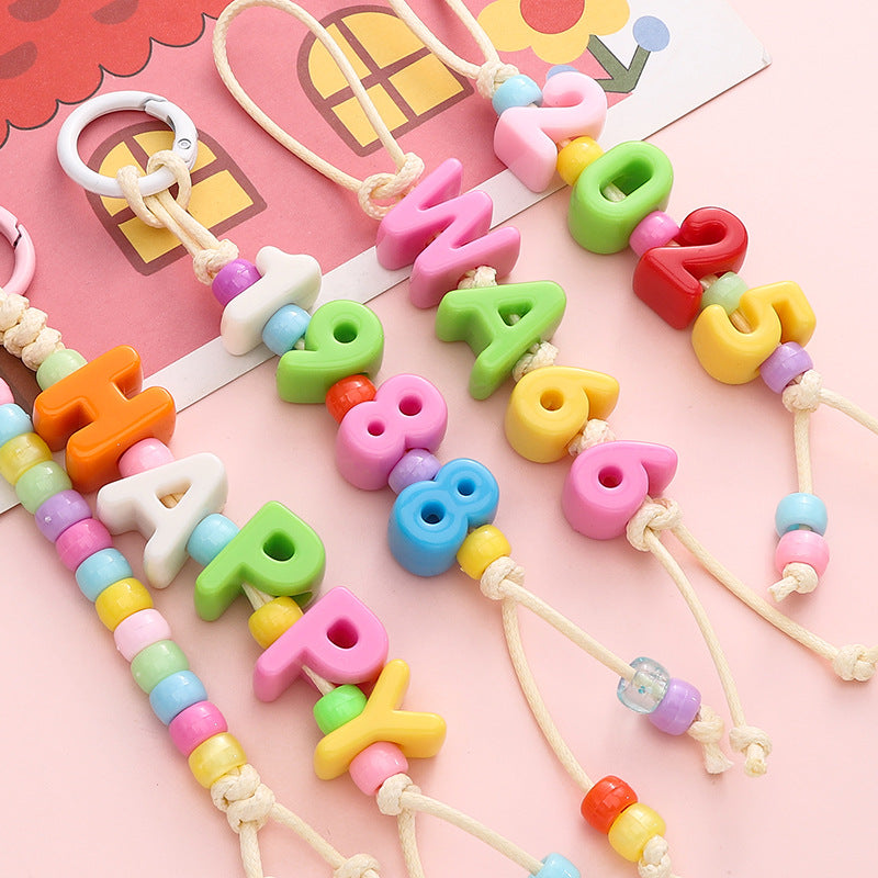 10pcs Acrylic Large Hole Alphabet Beads-B