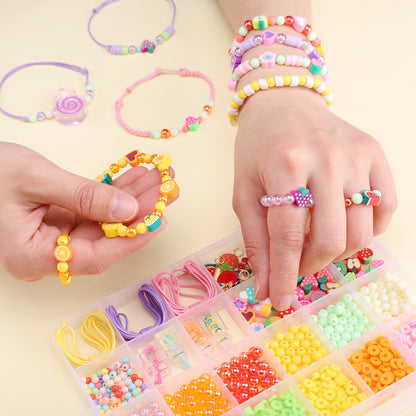 Summer Fruit DIY Jewelry Kit – Polymer Clay Beads Bracelet & Necklace Making Set for Kids & Beginners