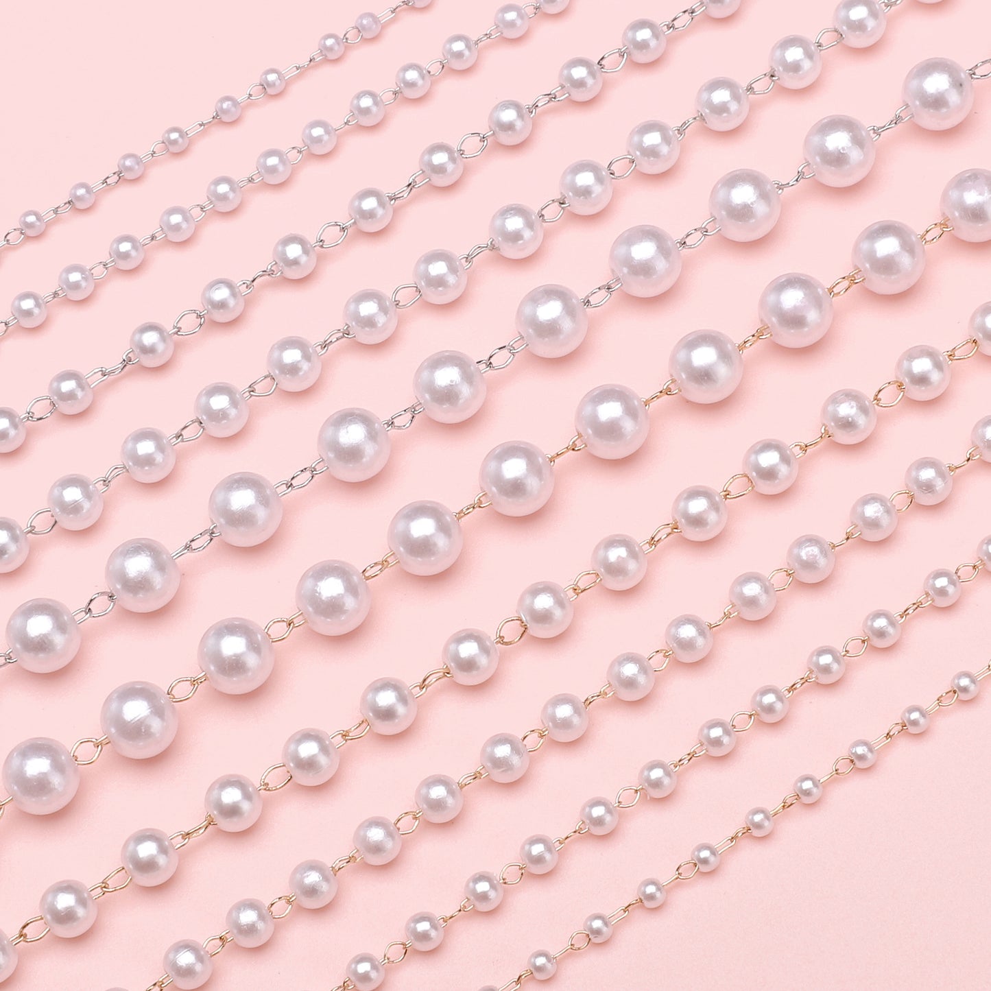 50cm ABS Pearl Copper Chain Jewlery Making Supplies