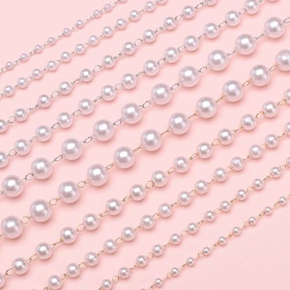50cm ABS Pearl Copper Chain Jewlery Making Supplies