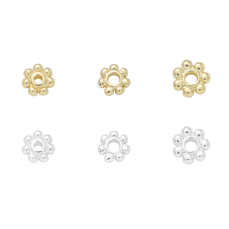 14K Gold-Plated Snowflake Spacer Beads