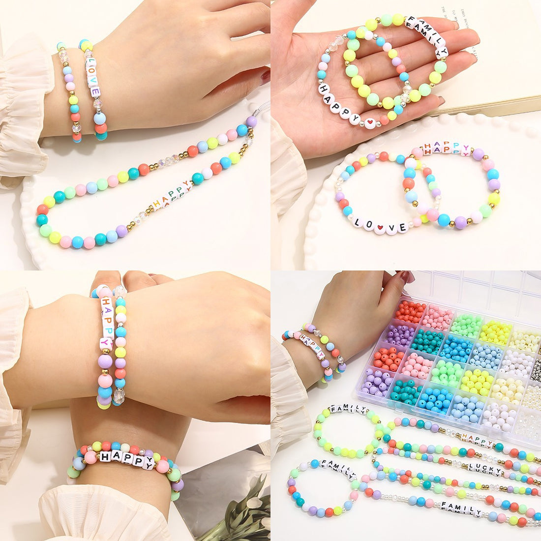 Acrylic Solid Color Beads Set-24 Grids