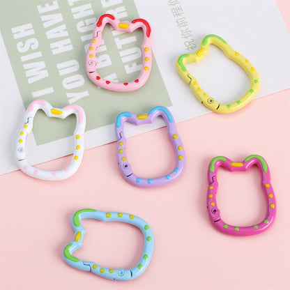 Double-Sided Enamel Lucky Cat Keychain (28×35mm)