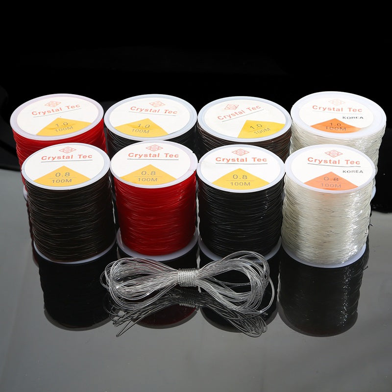 Round Crystal Elastic Line Buddhist Beads Bracelet String Beads