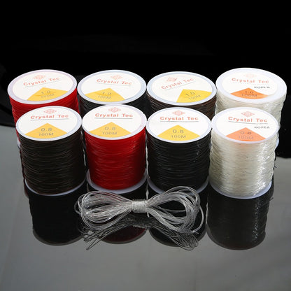 Round Crystal Elastic Line Buddhist Beads Bracelet String Beads