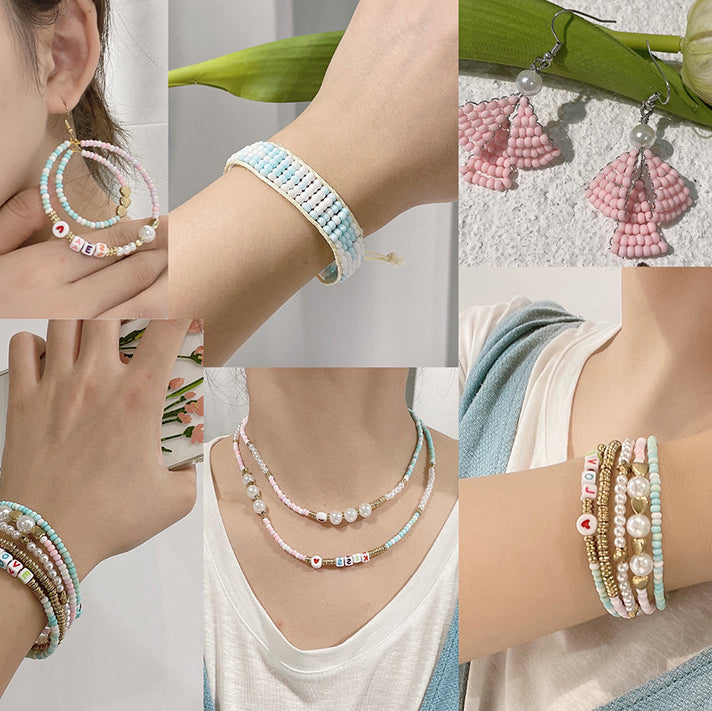 Rice Bead Sequin Imitation Pearl Material Pack - 10 Grids