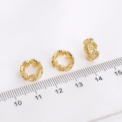 Color-Preserving 14k Copper Plum Blossom Hollow Circle Spacer Bead