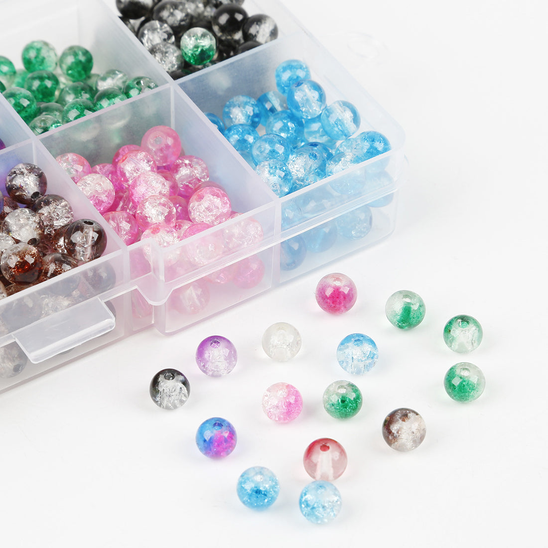 Popping Beads Glass Beads Cracked Floral Set-6mm/8mm