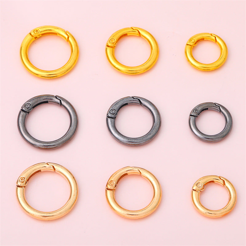 Alloy Spring Ring Clasps Keychain (Gold-Plated Multi-Size)