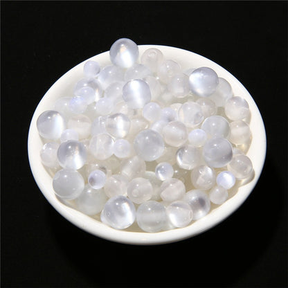Resin Imitation Cat's Eye Round Beads White Bracelet Beading Kits
