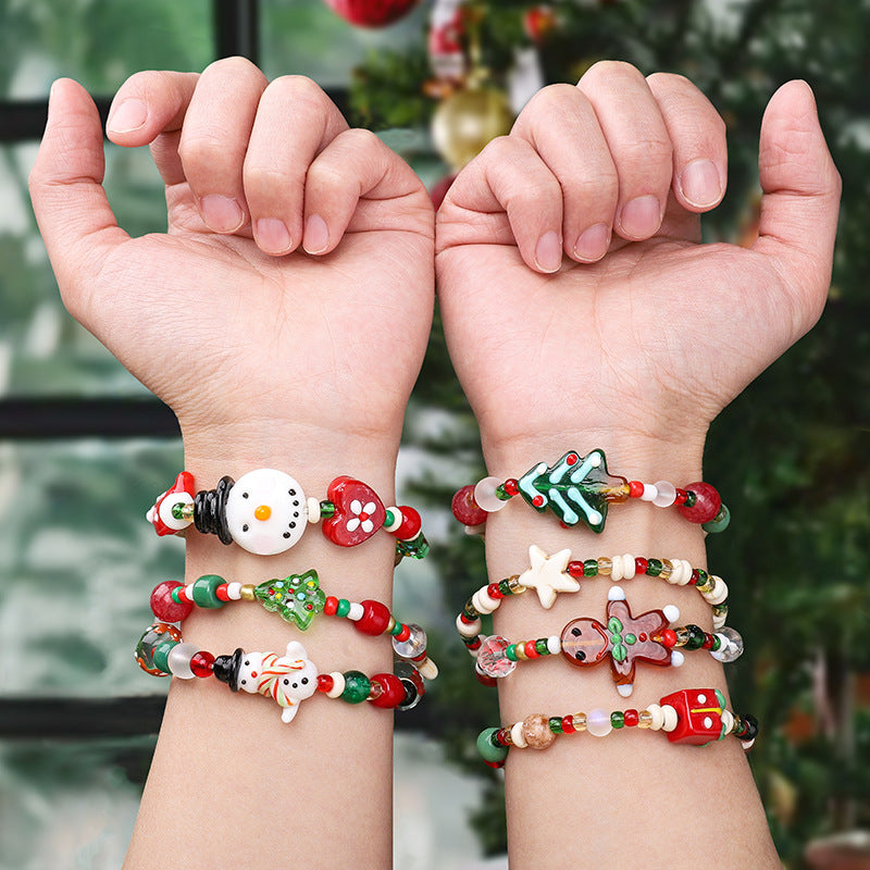Christmas Snowman & Tree Bead Kit – DIY Jewelry Making Set for Bracelets, Necklaces & Holiday Crafts