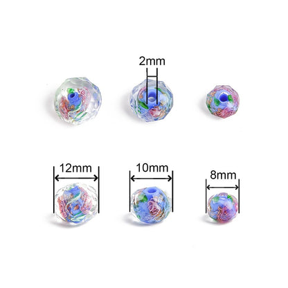 Faceted glass wheel beads