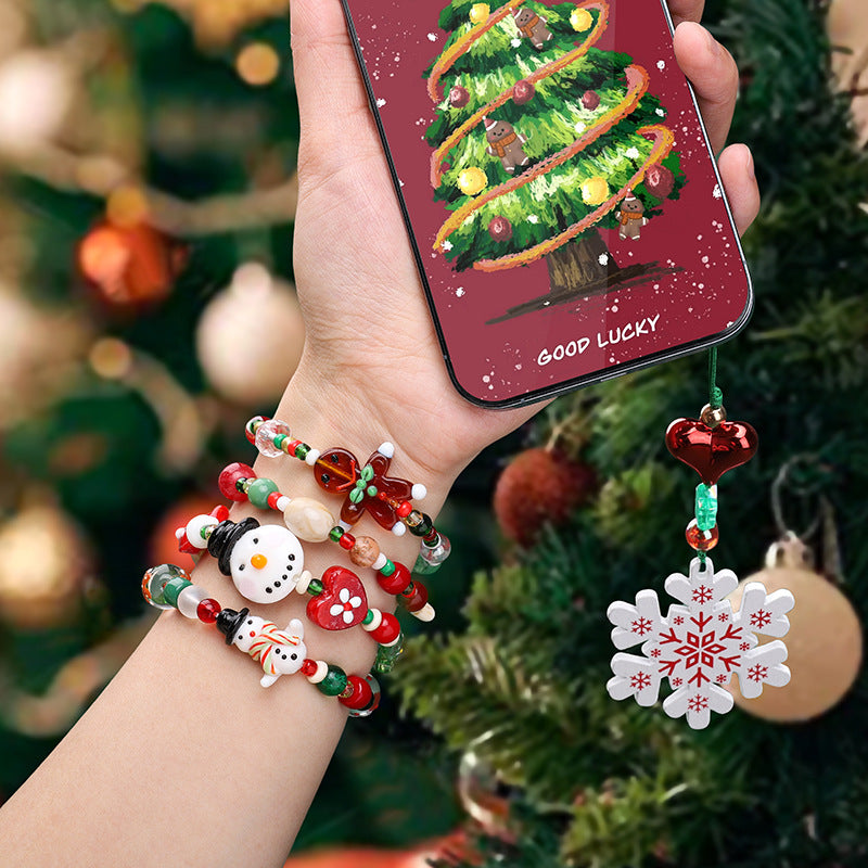 Christmas Snowman & Tree Bead Kit – DIY Jewelry Making Set for Bracelets, Necklaces & Holiday Crafts