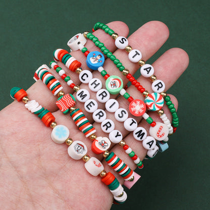 Christmas Alphabet Polymer Clay Bead Kit – DIY Jewelry Making Set for Bracelets, Necklaces & Holiday Crafts