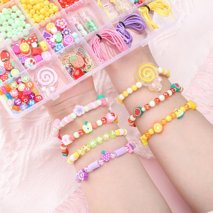 Summer Fruit DIY Jewelry Kit – Polymer Clay Beads Bracelet & Necklace Making Set for Kids & Beginners