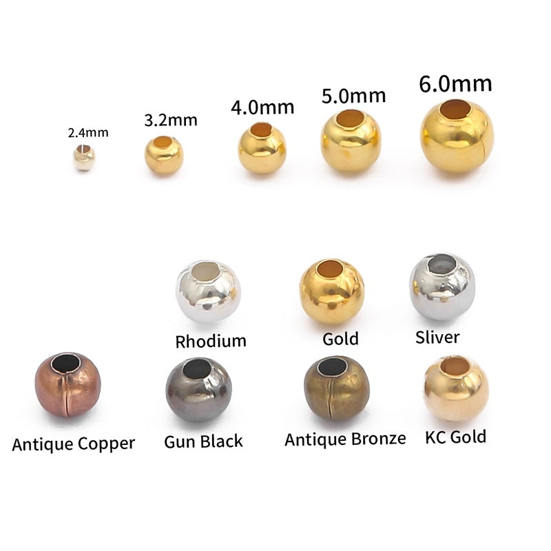 DIY Iron Round Spacer Beads Beading Jewelry Making