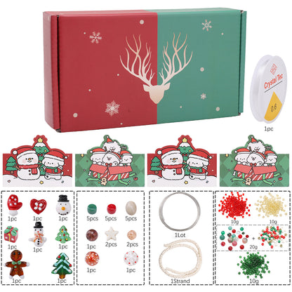 Christmas Snowman & Tree Bead Kit – DIY Jewelry Making Set for Bracelets, Necklaces & Holiday Crafts