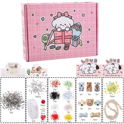Cute Puppy Animal Bead Kit – DIY Jewelry Making Set for Kids, Bracelets, Necklaces & Crafts