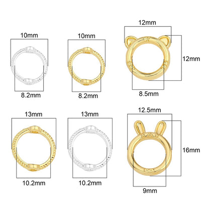 18K Copper Color-Preserving Double Ring Bead