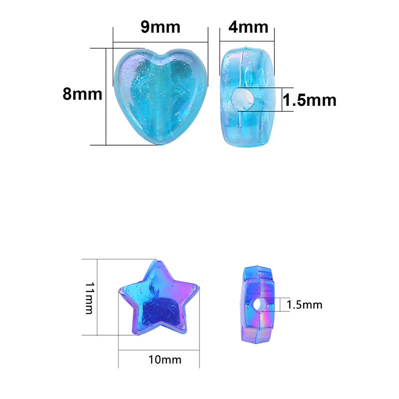 Acrylic Colored Five-Pointed Star Heart Bead Beading Kits