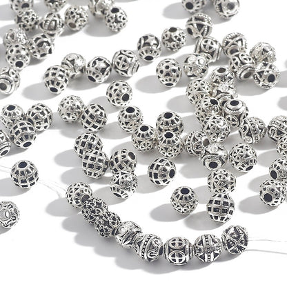 DIY Alloy Hollow Bead Components (Antique Silver Plated)