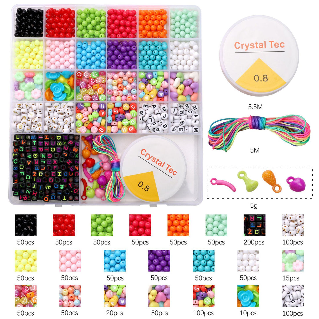26-Grid Acrylic Letter Bead Kit – DIY Jewelry Making Set for Bracelets, Necklaces & Personalized Crafts