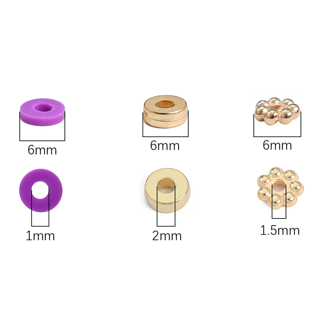 6mm Gradient Color Polymer Clay Disc Bead Accessory Set - 28 Grids
