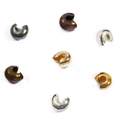 Iron Crimp Beads with Open Ends (Multi-Finish Options)