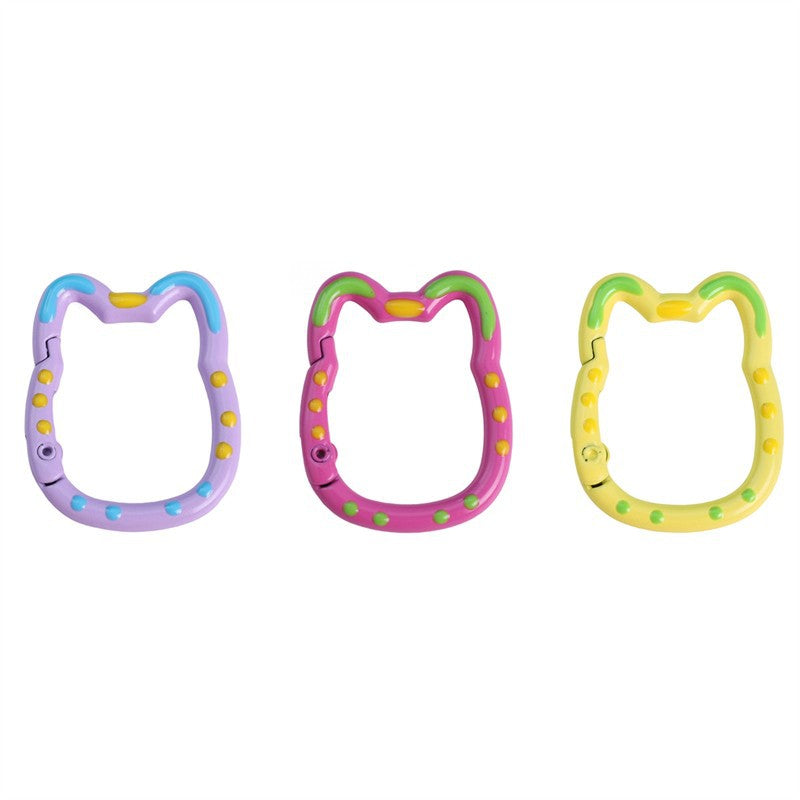 Double-Sided Enamel Lucky Cat Keychain (28×35mm)