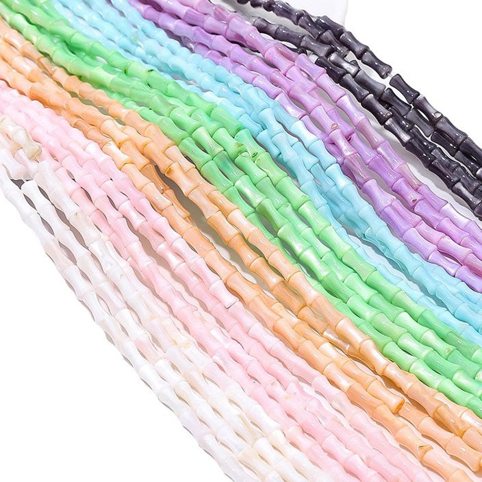 4x8mm Natural Freshwater Bamboo Shell Bead Beading Kits