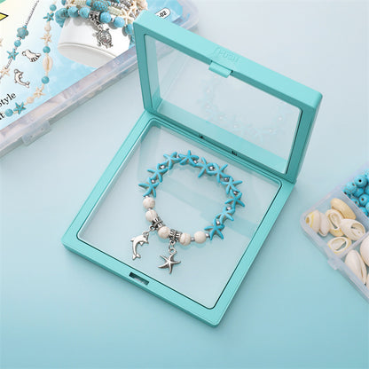Summer Ocean-Inspired DIY Jewelry Kit – Turquoise & Seashell Beads Set for Handmade Bracelets & Necklaces