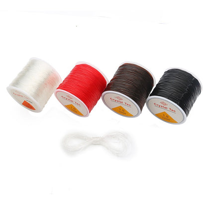 Round Crystal Elastic Line Buddhist Beads Bracelet String Beads
